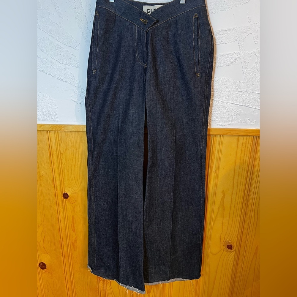 NWOT GUDU Capsule Asymmetric Wide Leg Trousers/Jeans Sz-M - Picture 2 of 7